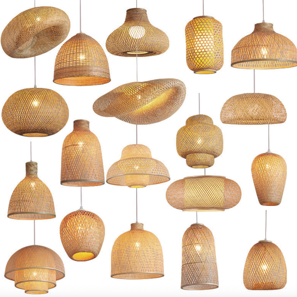 Large Bamboo Woven Rustic Pendant Light