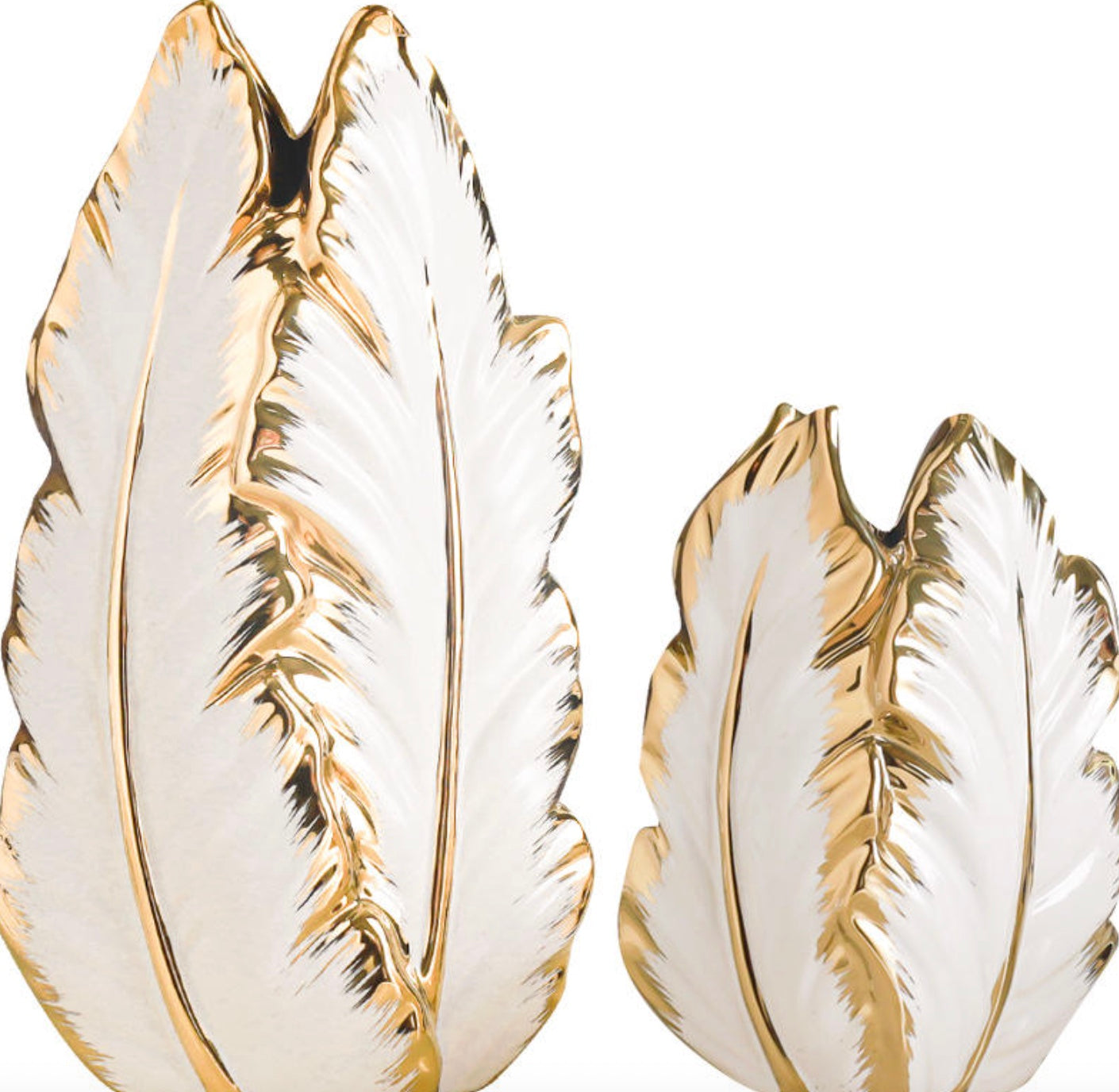 Modern Luxury Gold Feather Ceramic Vase