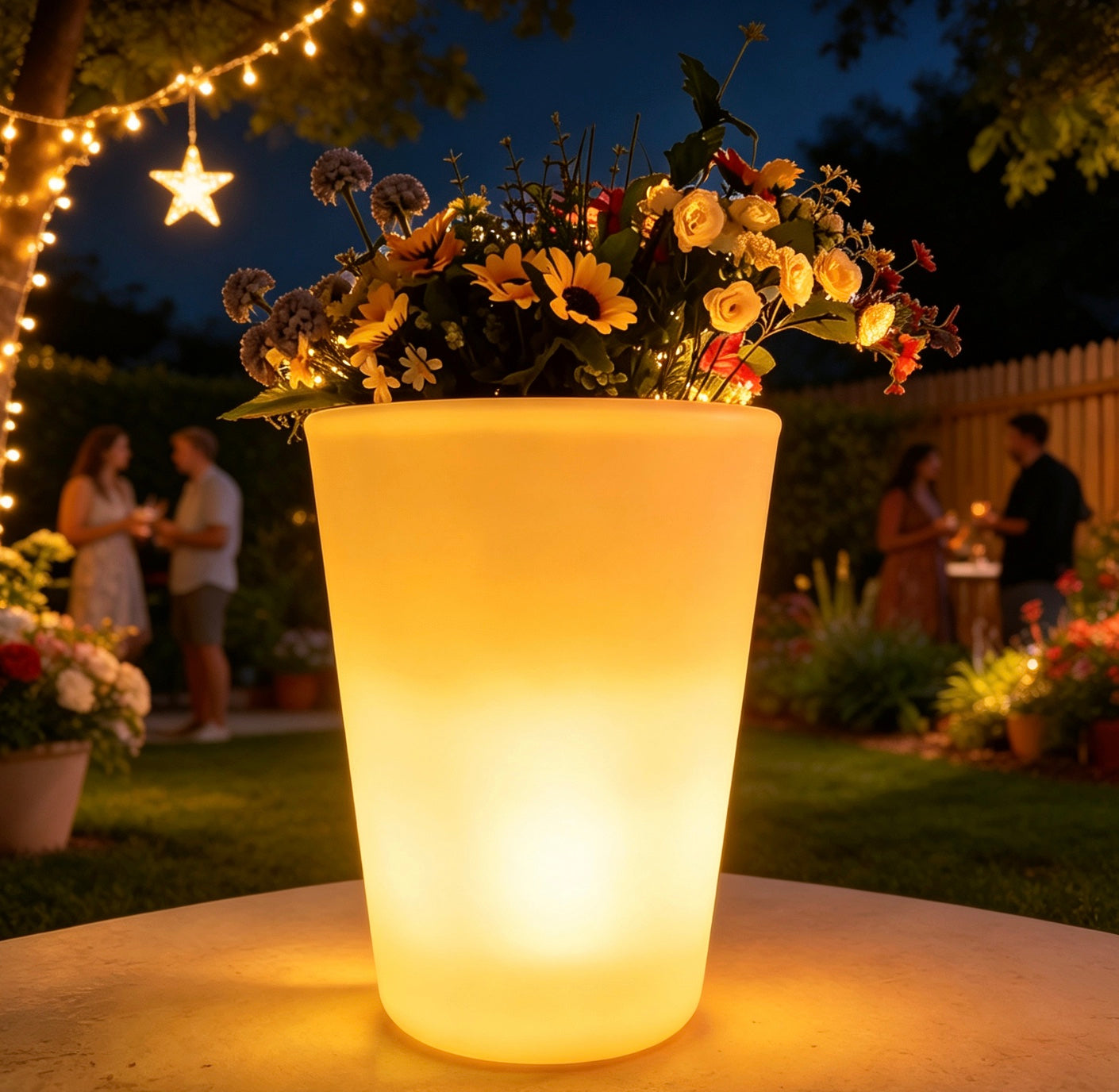 Rechargeable LED Flower Pot