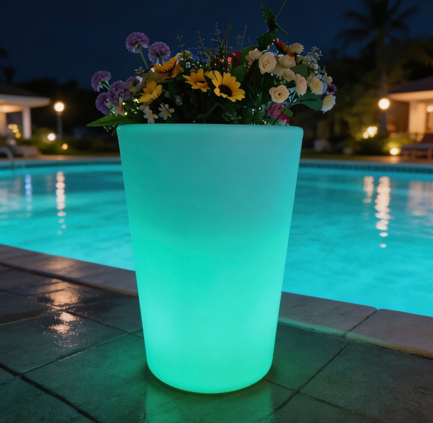 Rechargeable LED Flower Pot