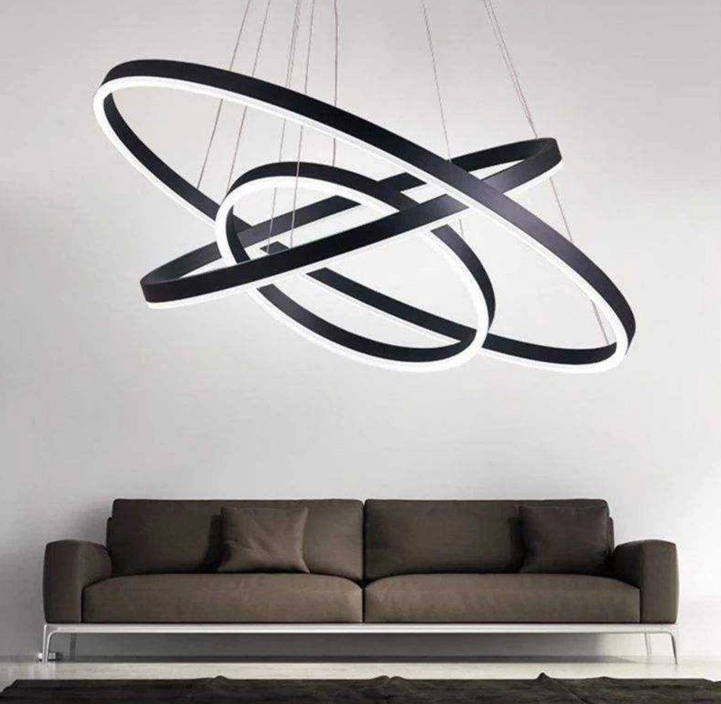 Modern 3-Ring Acrylic LED Chandelier