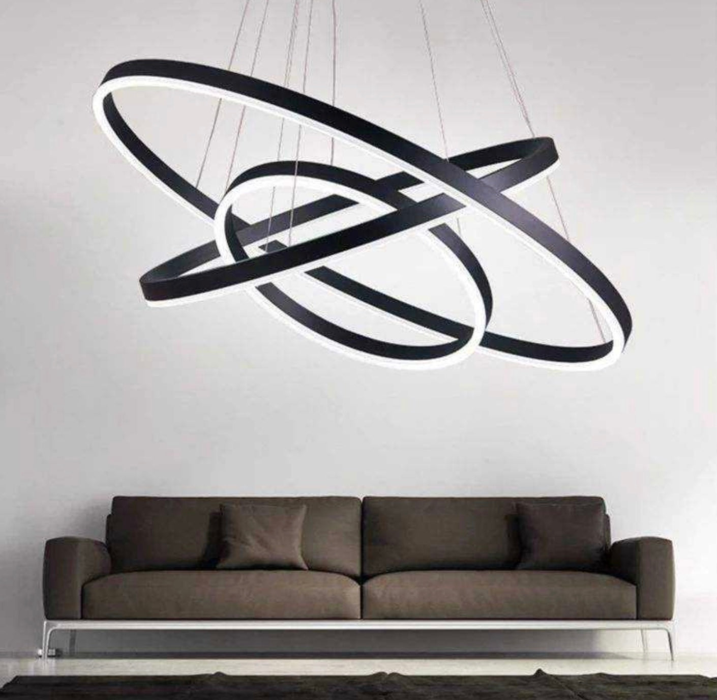 Modern 3-Ring Acrylic LED Chandelier
